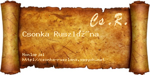 Csonka Ruszlána névjegykártya